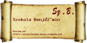 Szokola Benjámin névjegykártya