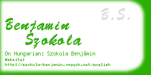 benjamin szokola business card